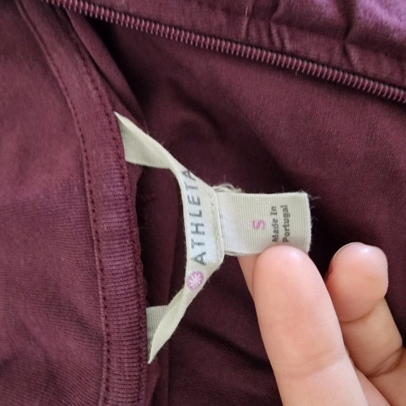 Athleta Plum Quarter Zip Ruched Mid-sleeve Athleisure Dress size Small - Picture 5 of 7